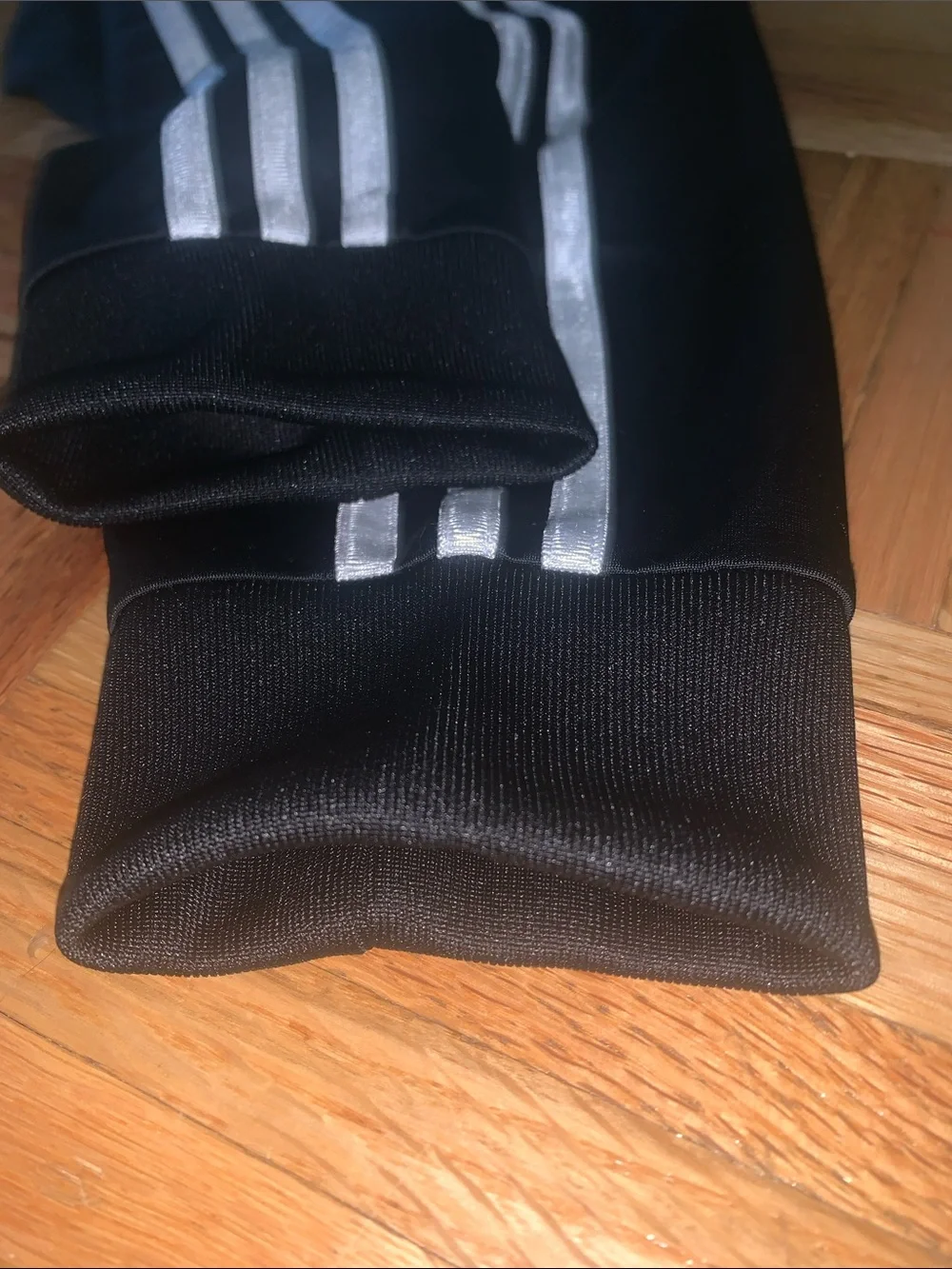 NWT adidas Classic Jogger Pants Black w/ 3 White Stripes Child Size Small (8)